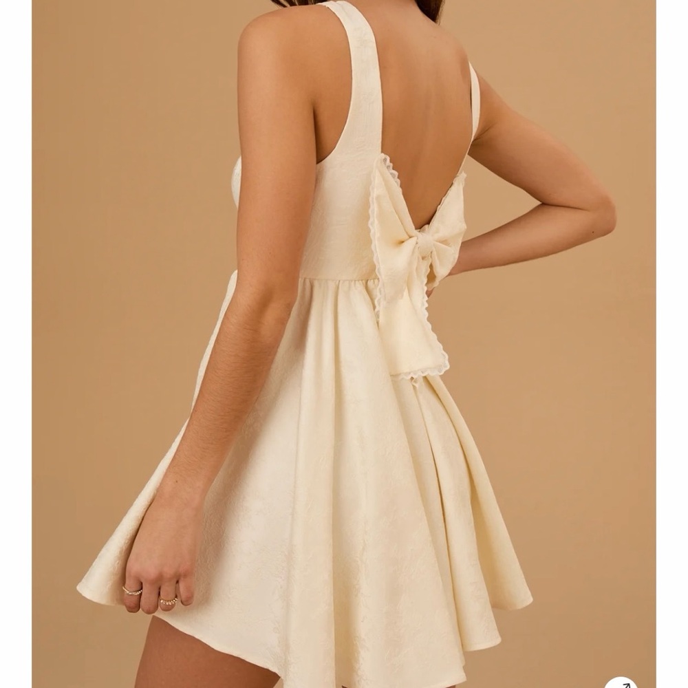 Altar'd State Cream Mini Dress with Back Bow